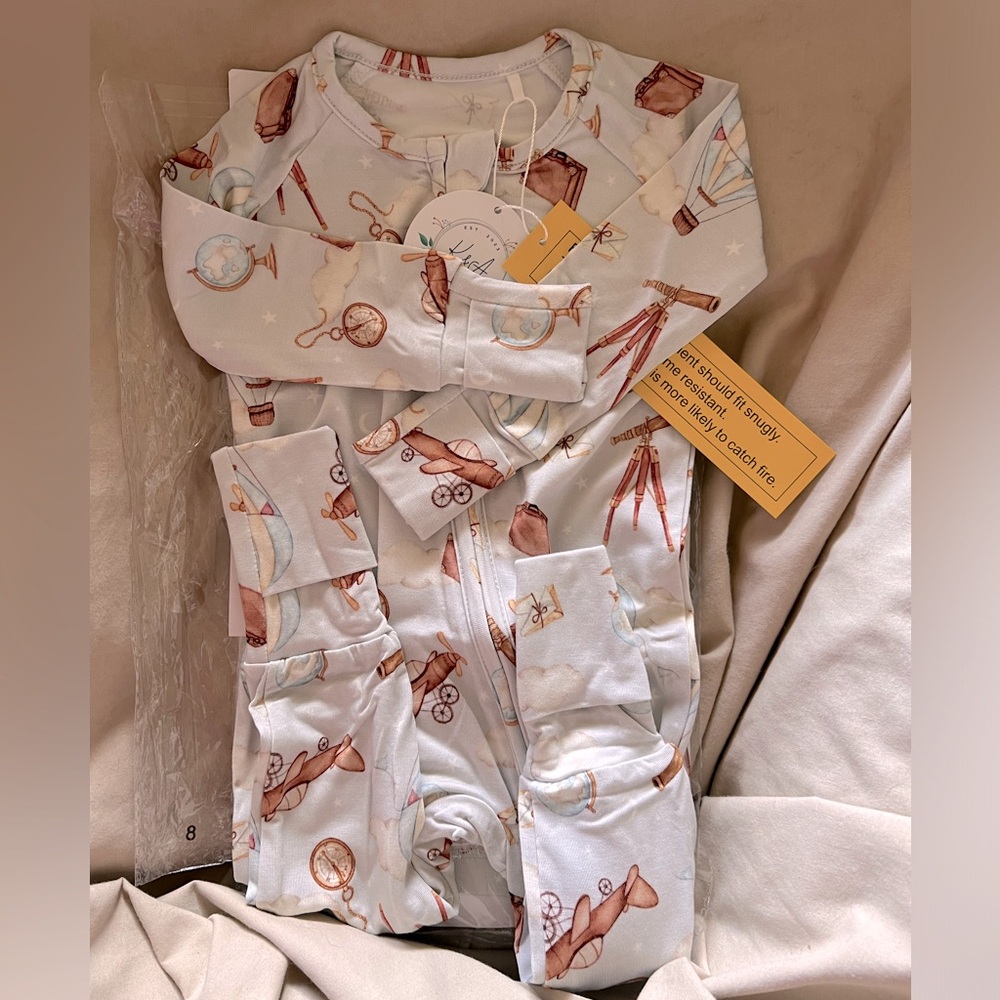 New!!  K&A Botique Bamboo Sleeper 3-6 mo Boy Adorable